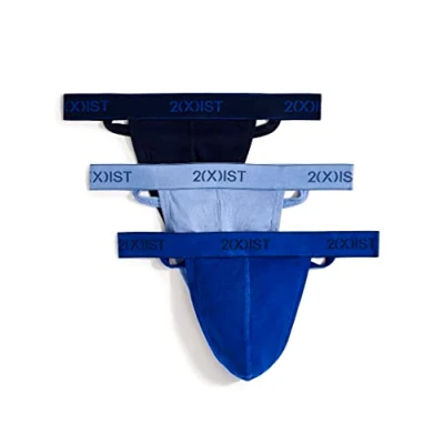 Immagine di 2(X)IST Biancheria Intima da Uomo Essential Cotton Y Back Thong 3 Pezzi (Confezione 3), Nero, XL