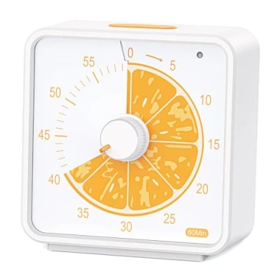 Immagine di Conchstar 60 minuti Visual Timer per i bambini, Countdown la classe, Desk lo studio, Time Manager Tool bambini con modello di frutta (Arancione)