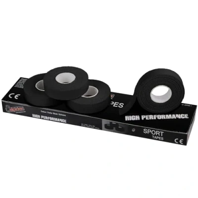 Immagine di ALPIDEX 4 x Sport Tape 1,5 cm 10 Nastro Adesivo Dita 100% Cotone Bianco Non Elastico, Colore:Nero