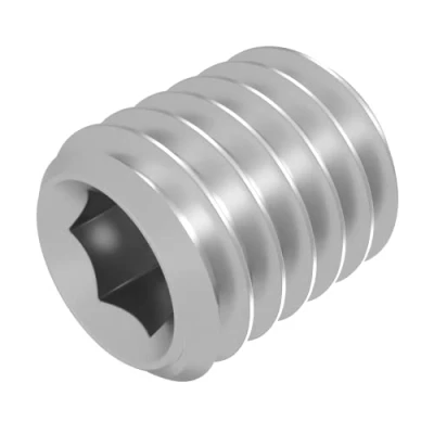 Immagine di Grano SECCARO con punta conica M6 x 8 mm, acciaio inox V2A VA A2, DIN 913 / ISO 4026, esagono incassato, 20 pezzi