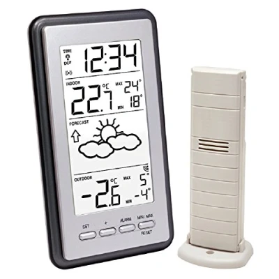 Immagine di La Crosse Technology WS9130IT S MEG Stazione metereologica con Temperatura Interna/Esterna, Colore: Grigio Metallizzato