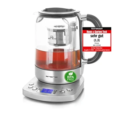 Immagine di EMERIO WK 122248 Bollitore Senza filo, BPA, con display Argento, Nero