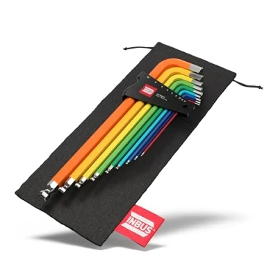 Immagine di INBUS® 70273 Set Chiave a Brugola 9pz, 1.510mm, con ColorGrip multicolore &amp; Testa Sfera — Made in Germany