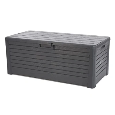 Immagine di Toomax baule Florida con seduta, finitura effetto legno, colore antracite, dimensioni 148x72x60h cm