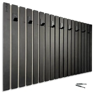 Immagine di FLEXISTYLE Appendiabiti da parete, in legno MDF, colore nero, 4 dimensioni (100 x 60 cm, nero)