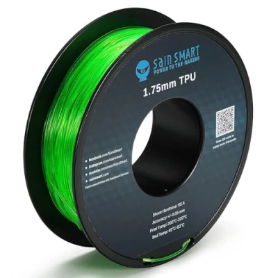 Immagine di SainSmart Green Flexible TPU 3D Printing Filament, 1.75 mm, 0.8 kg, Dimensional Accuracy +/ 0.05 mm