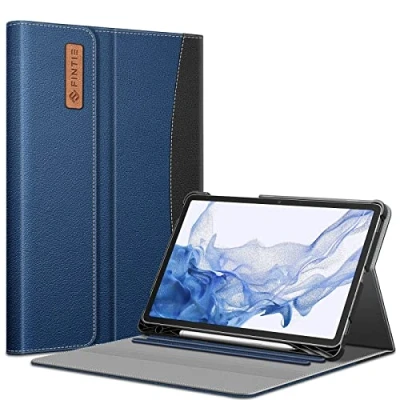 Immagine di FINTIE Custodia per Samsung Galaxy Tab S8 11&#039;&#039; 2022 SM X700/X706 / S7 2020 T870/T875 con S Pen Holder Multi angli Protettiva Case Tasca Auto Sveglia/Sonno, Blu/Nero