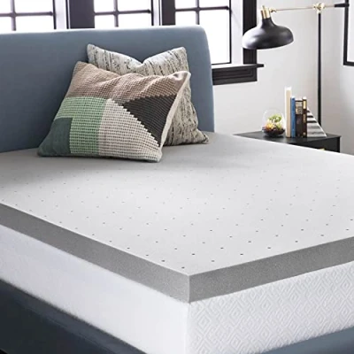 Immagine di LUCID Coprimaterasso in memory foam di bambù, 7,5 cm, carbone attivo, traspirante, per letto matrimoniale (135 x 190 cm)