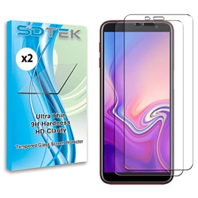 Immagine di SDTEK *2 Pack Vetro Temperato per Samsung Galaxy J4 + Plus Pellicola Protettiva Protezione Protettore Glass Screen Protector
