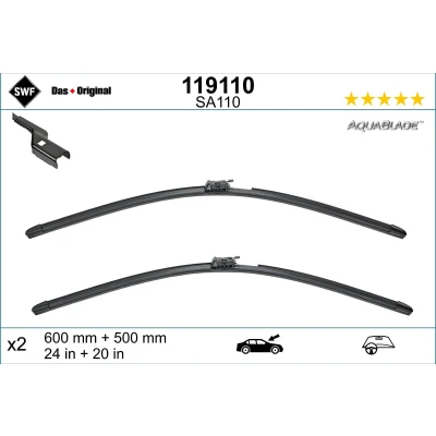 Immagine di Spazzola tergi Swf 119110 anteriore Spazzole flat blade non riscaldato VOLVO: V60 II, S60 III
