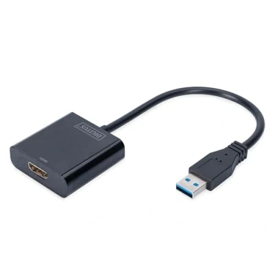 Immagine di Digitus DA 70841 HDMI / USB 3.2 Gen 1 (USB 3.0) Adattatore [1x Spina A 1x Presa HDMI] Nero Schermato, predisposto HDMI, ad alta