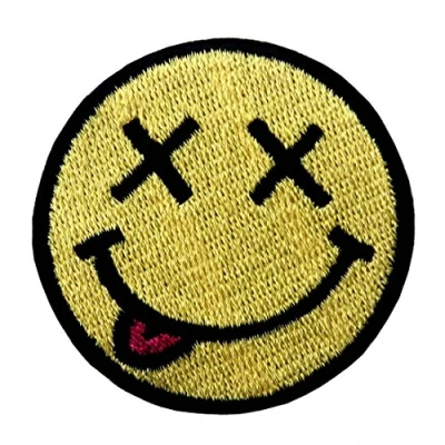 Immagine di Fronte Di Sorriso Felice Distintivo Ricamato Applicazioni Il Ferro Su Cucia Sulla Toppa Patch