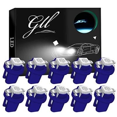 Immagine di GLL Blu Ghiaccio T5 B8.5 Lampadine Cruscotto a LED 1 5050 SMD per Tachimetro Auto Strumento Indicatore del Pannello Luminoso Lampada