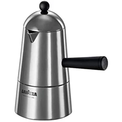 Immagine di ILSA Caffettiera Espresso Carmencita Classic, Alluminio, Manico e Pomolo Neri, Capacità 10 cl, Tazze 1