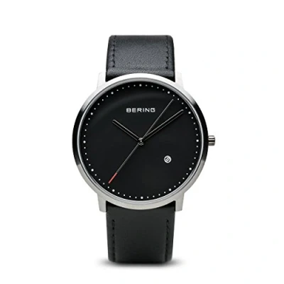 Immagine di BERING Unisex Analogico Quarzo Classic Orologio con Cinturino in Pelle di vitello e Vetro zaffiro 11139 402