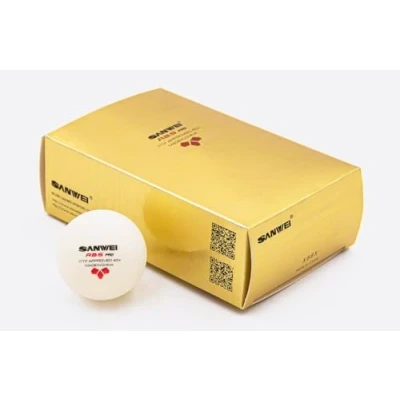 Immagine di SANWEI Palline da ping pong professionali, 3 stelle, in ABS, approvate dalla ITTF per competizioni, colore bianco, confezione 6