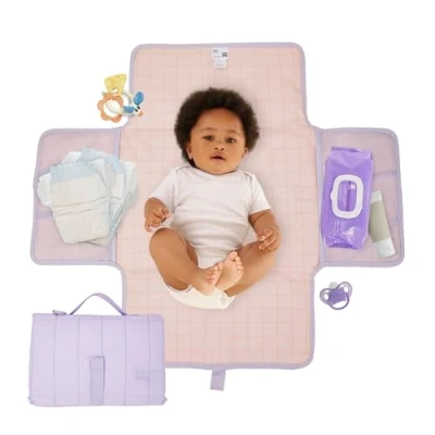Immagine di Hylat Baby fasciatoio Portatile ideale per viaggiare, pieghevole, resistente agli spruzzi d&#039;acqua adatto borsa e zaino Violetto
