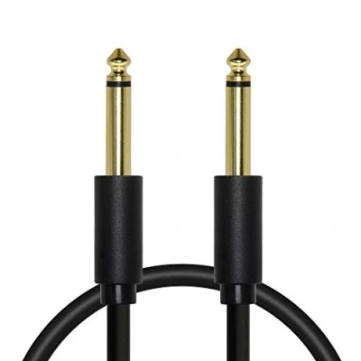 Immagine di Cavo per strumenti chitarra mono da 6,35 mm, diritto 1/4 TS maschio a sbilanciato Patch Cord basso elettrico, amplificatore, audio livello di linea, ecc. (0,5m)