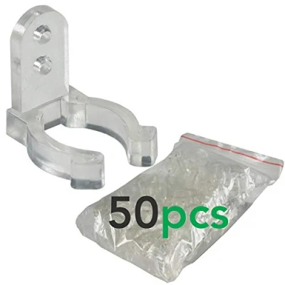 Immagine di ChiliTec 50 clip di fissaggio per tubo luminoso, supporto catena luminosa a LED, in plastica trasparente