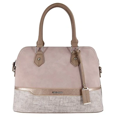 Immagine di David Jones Borsa a Mano Donna Bugatti Satchel Tote Shopper Bag Tracolla Spalla Patchwork Multicolore PU Pelle Strisce Moda Quotidiana Grande Rosa