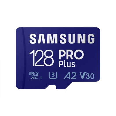 Immagine di Samsung Memorie MB MD128KB PRO Plus Scheda MicroSD da 128GB, UHS I U3, fino a 160 MB/s, USB Card Reader incluso