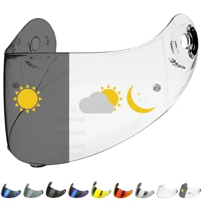 Immagine di Everalo Visiera Casco Compatibile con Xlite x803 x802 x802r x802rr x702 x661 x603 xsf 02 Visiere Compatibili Nolan Pinlock Ready (Fotocromatico)