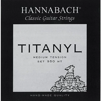 Immagine di Hannabach corde per chitarra classica, Serie 950 tensione medio Titanyl set di 3 basse (D4/Re4+A5/La5+E6/Mi6)
