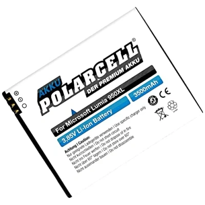 Immagine di PolarCell batteria di ricambio per Microsoft Lumia 950XL Dual SIM RM 1085 1116 sostituisce originale Nokia BV T4D 3500mAh celle qualità A+