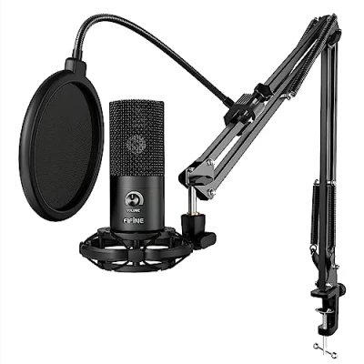 Immagine di FIFINE Condensatore a Microfono studio kit, USB Computer con Braccio per Microfoni Regolabile e Filtro Anti pop Strumenti Voice Overs Registrazione Podcasting YouTube Gaming