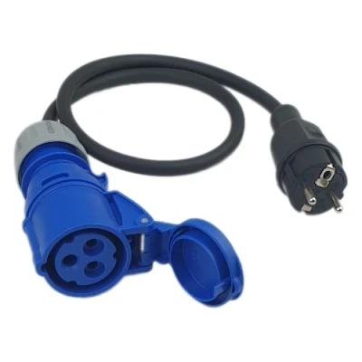 Immagine di RoadEu Adattatore CEE Frizione 16A 3P su spina Schuko 230V 3x2 5mm2 Cavo Accessori da campeggio di prolunga ad alta corrente 5 metri