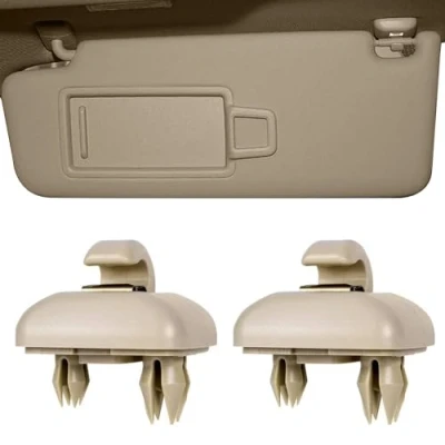 Immagine di 2 pezzi supporto parasole per auto Au di, gancio compatibile con di A1 A3 A4 A5 S3 S4 S5 Q3 Q5 TT, 8U0857562 8E0857562A (beige)