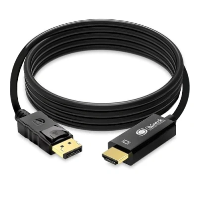 Immagine di Skintek SK 04 DPH18 Cavo adattatore Display Port (DP) a HDMI, 4K 1080p 60 Hz maschio femmina connettere PC/Notebook/MAC con uscita Monitor,Projettore ingresso HDMI. 1,8 m.