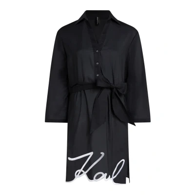 Immagine di KARL Lagerfeld DNA Signature Sheer Beach Accessorio da spiaggia, Donna, Taglia: Large, Black