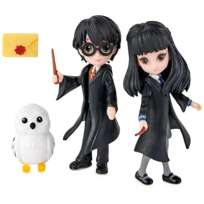 Immagine di Wizarding World, Set Amicizia Harry Potter e Cho Chang con Edvige, bambole articolate 7.5cm, collezione dai 5 anni