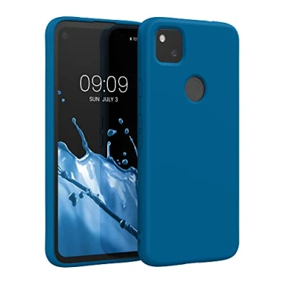 Immagine di kwmobile Custodia Compatibile con Google Pixel 4a Cover Back Case per Smartphone in Silicone TPU Protezione Gommata blue reef