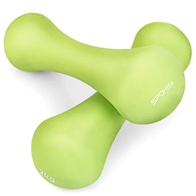 Immagine di Spokey Bone Set di 2 manubri con Rivestimento in Neoprene, Diverse gradazioni Peso da 0,5 kg, 1 Nucleo ghisa