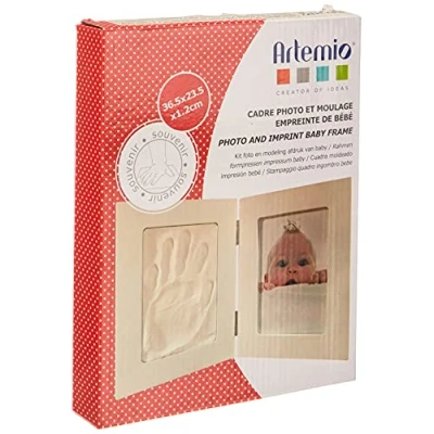 Immagine di Artemio 13040006 Kit per Modellare la Stampa di Neonati e Cornice, in Legno, Bianco, 19,5 x 3,5 24 cm
