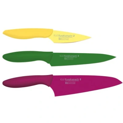 Immagine di Kai Pure Komachi 2 set di coltelli da cucina 3 pezzi Coltello per verdure lunghezza lama 15 cm, multiuso officina 10 cm
