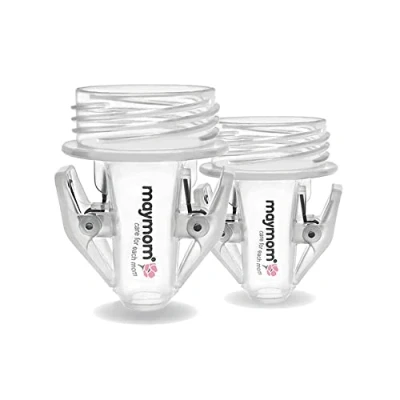 Immagine di Maymom Adattatori Per Sacche Il Latte Materno Compatibili Con Pompe Avent, Spectra S1, S2 Flangia A Bocca Larga; Materiale Trasparente Senza Bpa