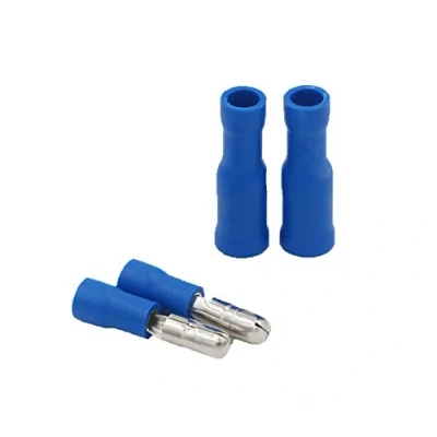 Immagine di Grapelet 100 capicorda, 50 spine rotonde blu/50 manicotti rotondi blu, connettori a crimpare, isolati, per auto, elettronica e hobby