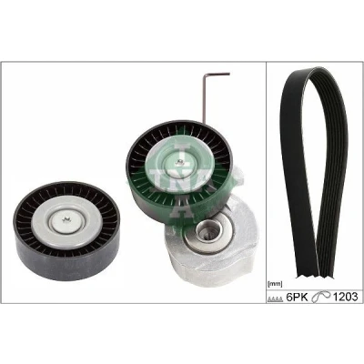 Immagine di INA 529 0320 10 Kit cinghie Poly V Controllare corsa libera generatore ed ev. sostituire VOLVO: XC60 I, V60 XC90 I