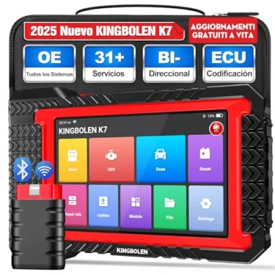 Immagine di KINGBOLEN K7 OBD2 Scanner Bluetooth: strumento di scansione bidirezionale 2024 con codifica ECU, 31 + reset, FCA, Crankshaft Relearn/Test attivo, diagnostico auto per tutti i sistemi