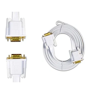 Immagine di Vetrineinrete® Cavo prolunga vga Maschio 15 Pin 24k da 1,5 3 5 e 10 Metri per Monitor pc Computer TV Video Piatto (3 mt) D79