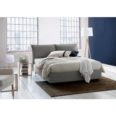 Immagine di Talamo Italia Letto Matrimoniale sfoderabile Contenitore Veronica Made in Italy Grigio con Materasso, Ferro Poliuretano Poliestere ingegneria Acrilonitrile butadiene stirene Legno, 160x190 cm