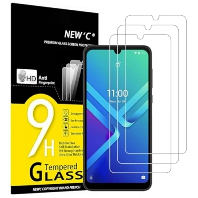 Immagine di NEW&#039;C 3 Pezzi, Vetro Temperato per Wiko Y82, Pellicola Prottetiva, Senza Bolle, Durezza 9H, 0,33mm Ultra Trasparente, Resistente.