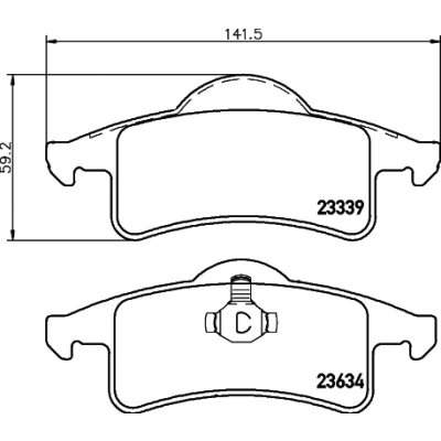 Immagine di HELLA 8DB 355 009 891 Kit pastiglie freno Non predisposto per contatto segnalazione usura JEEP: GRAND Cherokee 2, II