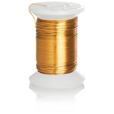 Immagine di com four® Filo in Ottone per Artigianato e modellazione 45 m Floreale allestimenti Artigianale Modellare Legare (1 Pezzo di Legatura Ottone)