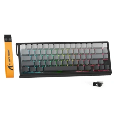 Immagine di MAMBASNAKE X ATTACK SHARK X68PRO HE Tastiera Gaming Wireless Rapid Trigger,BT/2.4G/Cablata,Interruttore Magnetico 0,01mm RT,8KHz,Punto di Attivazione Regolabile,5000mAh,RGB,per PC/Mac Sfumatura Nera