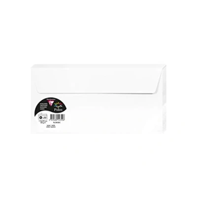 Immagine di Clairefontaine 5435C Pacco da 20 Buste autoadesive Formato DL 11x22cm 120g/m² Colore Bianco Inviti Eventi e Corrispondenza Gamma Pollen Carta Premium Liscia