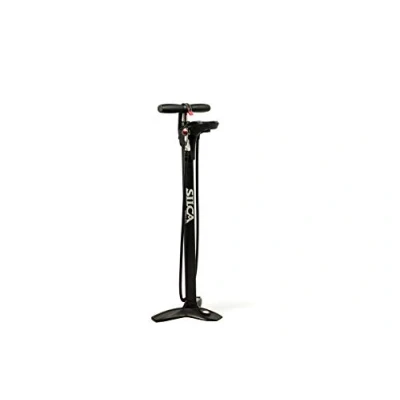 Immagine di SILCA SuperPista Pompa digitale da pavimento con indicatore retroilluminato Tubo extra lungo Mandrino di bloccaggio in metallo HIRO per valvola Presta e Schrader bicicletta
